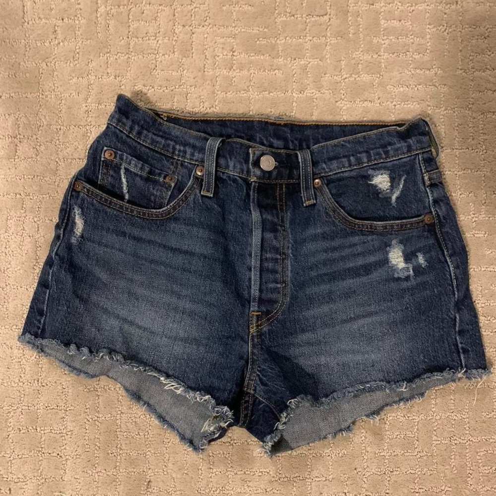 Levi's Blue Jean Shorts Distressed Cut-Off Style